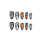 24pcs Halloween Press on Nails Sweet & Cool Jack-o'-Lantern Fake Nail Short Almond Cute & Cuddly Ghost False Nail for Women&Girl