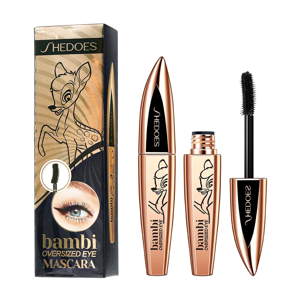 5D Thick and Long Black Silk Fiber Deer Eye Black Large Capacity Eye Makeup: Black Cosmetics Beauty Eye Makeup