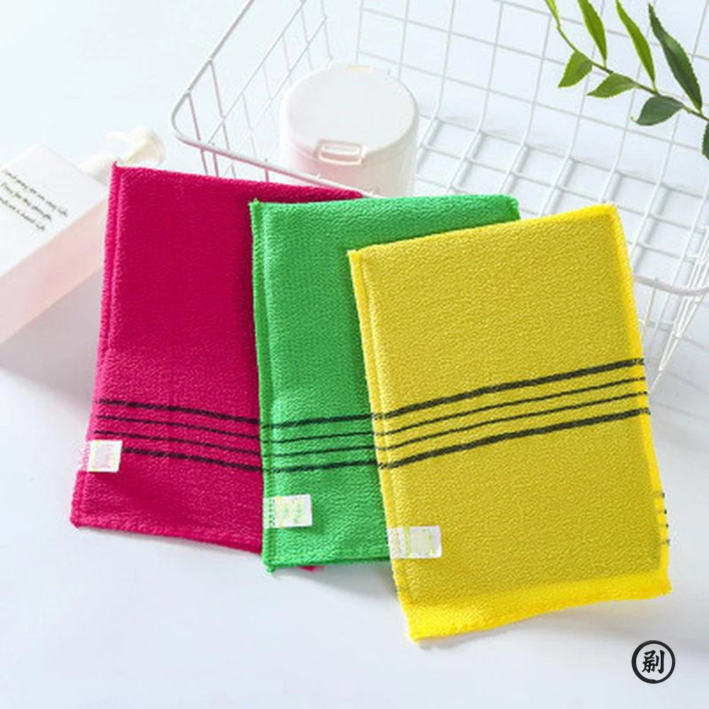 5Pcs Exfoliating Bath Pad Towels Set Korean Italy Asian Exfoliating Bath Washcloth Body Scrub Shower Soft Polyester Cotton