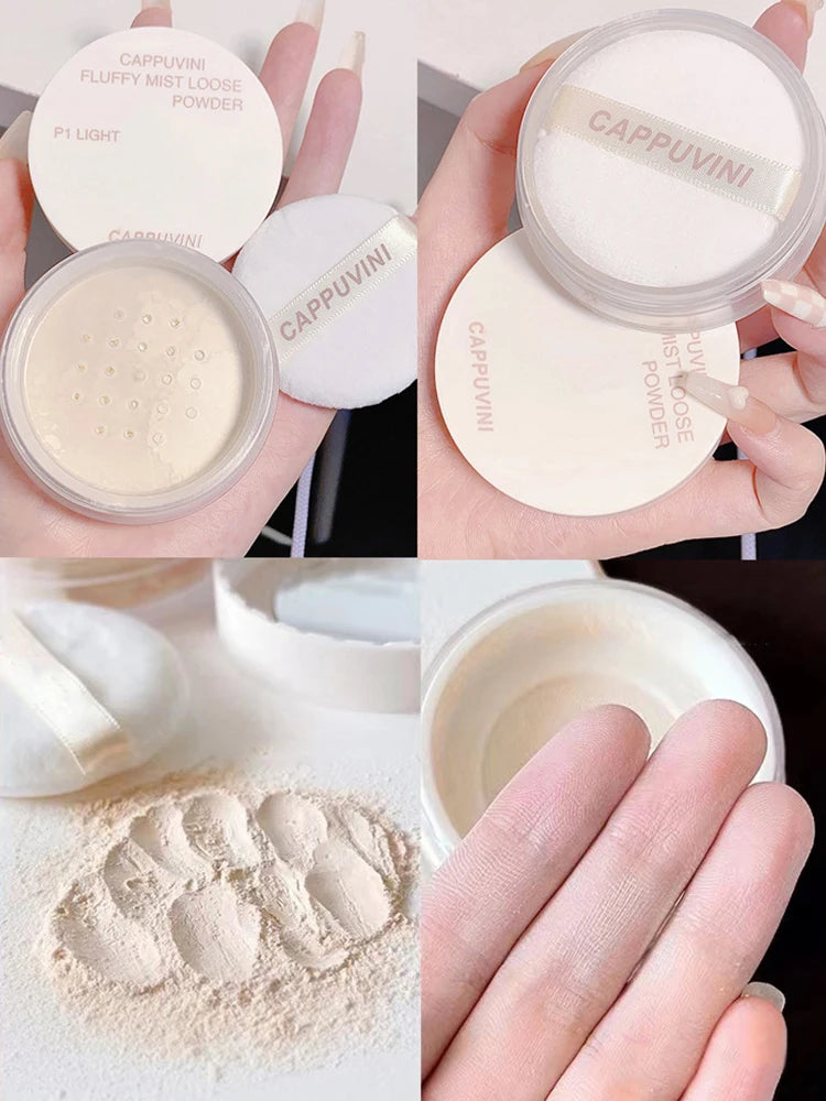 Cappuvini Velvet Mist Set Makeup Powder Fine and Non sticking Powder Mist Face Matte Holding Makeup Clear Honey Powder