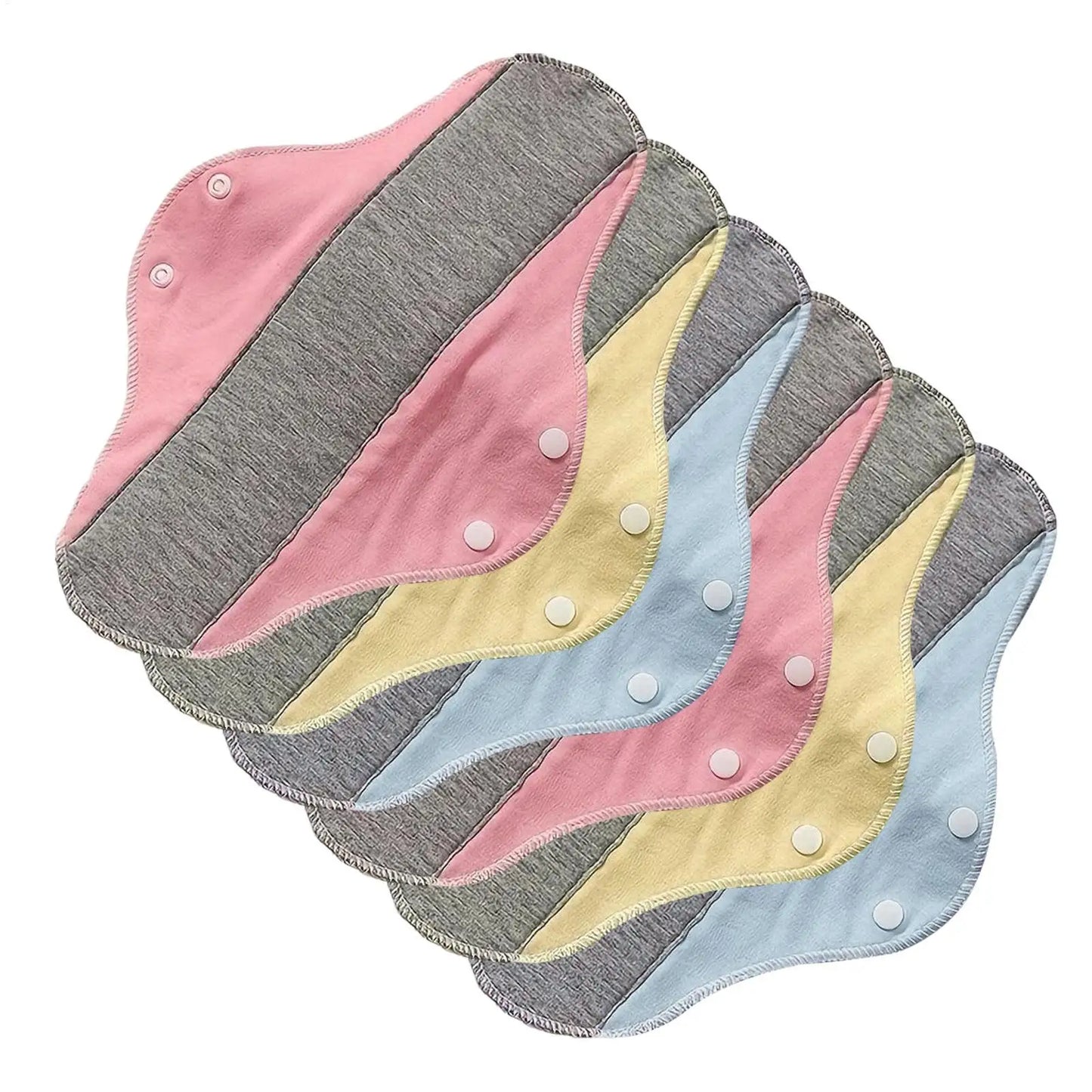6pieces Reusable Sanitary Pads for Women Leakproof Waterproof Soft Napkins Reusable Feminine Pads for Elderly Urinary Postpartum