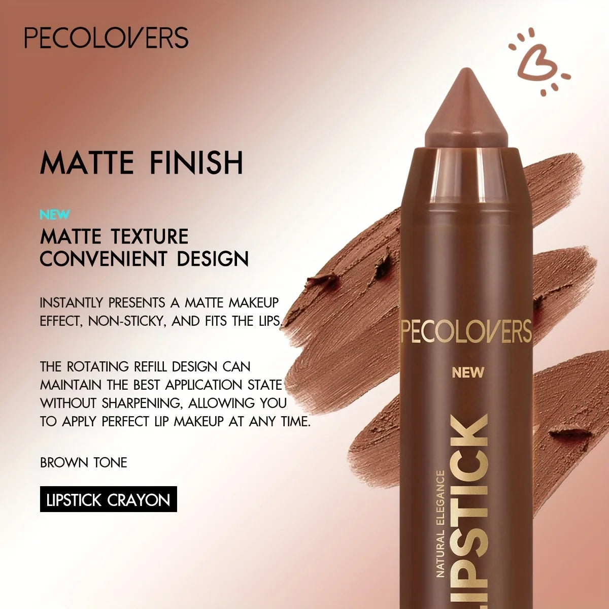 Velvet Lip Liner Crayon, Matte Tapered Gradient Lipstick Pen, Waterproof Non-Sticky Contouring Lip Makeup, Mixed Color System