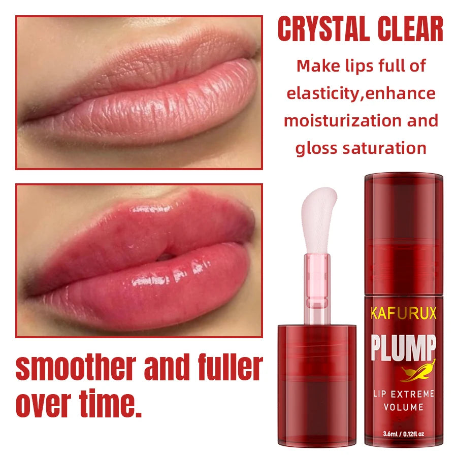 1PC Lip Plump Long Lasting Lip Oil Moisturizing Lip Gloss Serum Instant Volumising Essence Oil Repair Lip Fine Lines Increase