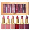6 Colors Gold Bar Tube Lipstick Matte Texture Pearlescent Glitter Velvet Lipstick Valentine's Day Gift 6PCS