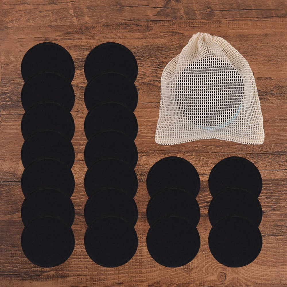 20Piece/Pack Makeup Remover Pads Washable Rounds Cleaning Cotton Reusable Facial Make Up Removal Pads Tool Matching Mesh Bag