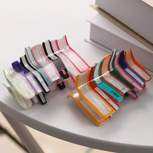 Muweordy New Creative Rainbow Books Hair Claw Funny Book Crab Hair Clip Teacher's Gift Shark Clip Hair Accessories for Woman