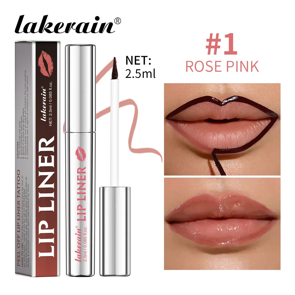 Magic Peel Off Lip Cosmetic Matte Lip Liner Pencil Long Lasting Waterproof Smudge Proof Transfer Proof Peel Off Lip Stain Tattoo
