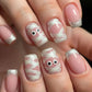 24pcs Halloween Press On Nails Ghost Pumpkin Spider-Web Bat Design Fake Nails For Women Girls Wearable False Nail Tips