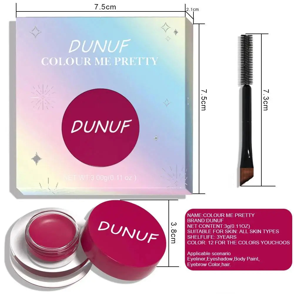 Multipurpose Cream Eyeshadow Eyeliner Waterproof Matte Finish 12 Shades For Professional Makeup Artists And Beginners