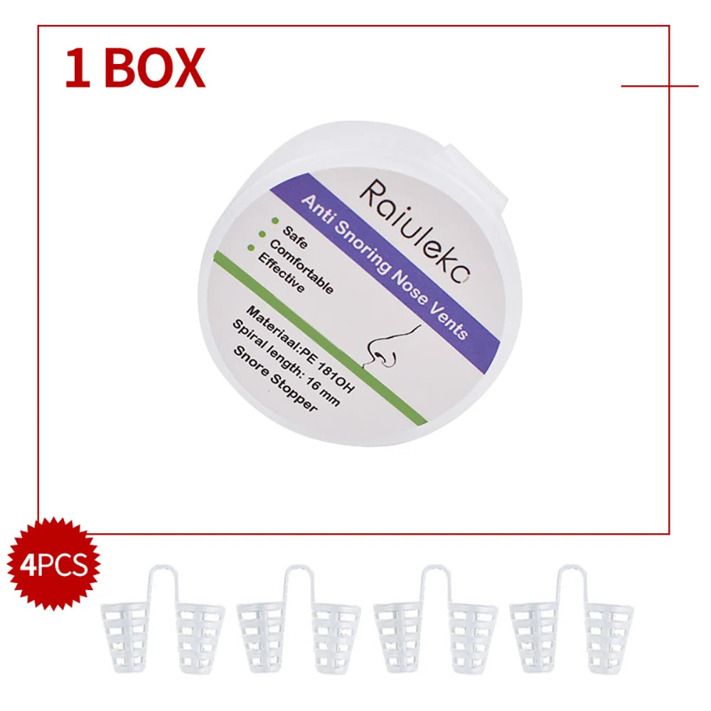 4/12Pcs Snore Stopper Anti Snoring Solution Clip Devices Nose Vents Relieves Smooth Nasal Dilators For Better Sleep Sleeping Aid