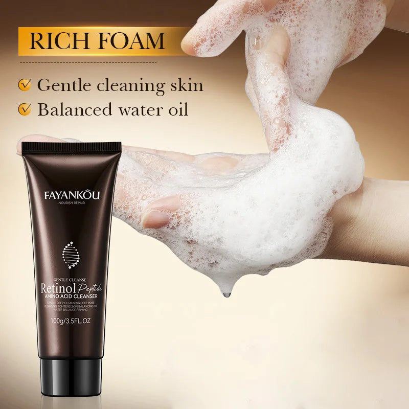 Retinol Facial Cleanser Moisturizing Face Wash Foam Anti-aging Whitening Cleaning Oil Control Facial Skin Care Products