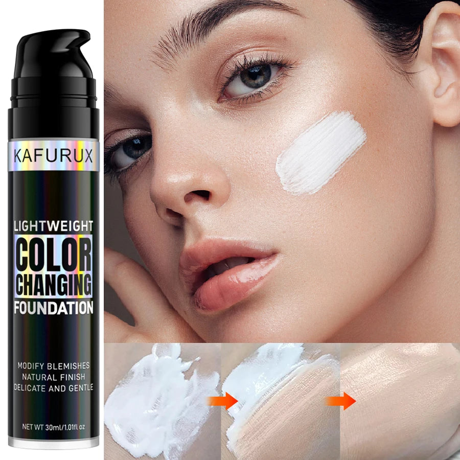 1PC Magic Color Changing Foundation Liquid Soft Matte Long Lasting Hydrating Makeup Base Cream for All Different Skin Tone