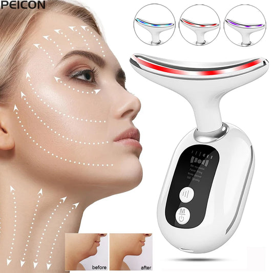 Facial Massager EMS Facial Microcurrent Neck Face Lifting Massager Red Light Therapy Anti-aging Massager Skin Tightening Device