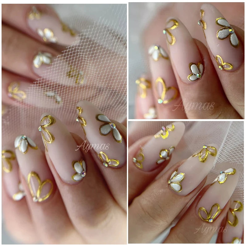 LILYCUTE 5ml Line Art Gel Nail Polish Gold Silver DIY Drawing Gel Reflective Glitter Design Semi Permanent Painting Gel Varnish