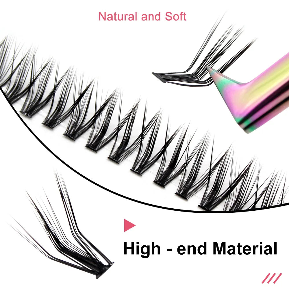 Premium 30D L Curl Cluster Eyelash Extension Foxy Eyes Cat Look Natural Individual Eyelashes Bunches Makeup Tool Lashes Cilia