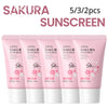 Sakura Sunscreen Cream SPF50 Moisturizing UV Protect Face Body Sunscreen Isolation Lotion Oil Control Reduce Melanin Skin Care