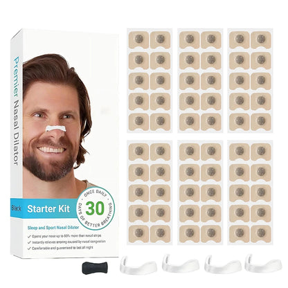 Skin Safe Nasal Strips,Intake Breathing Nasal Strip Starter Kit,Boost Oxygen,Reduce Snoring,Magnetic Nose Strips