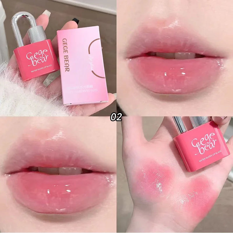 Gege Bear Lockheart Sweet Color Water-Gloss Lip Gloss-Vibrant Colors, Easy to Apply with Long-Lasting Hydration