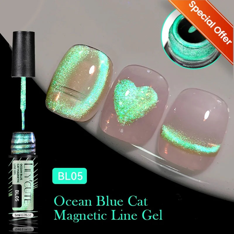 LILYCUTE 7ML Auroras Thermal Gel Nail Polish Nude Dark Purple Glitter Gradient Temperature Color Changing Nail Art Gel Varnishes