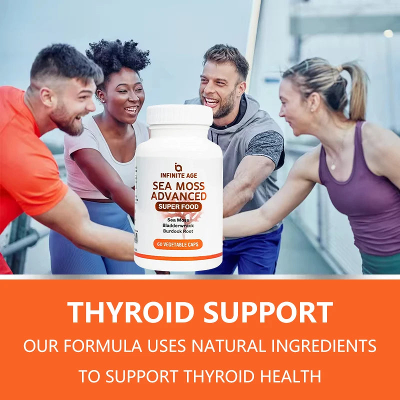 1250 Mg Sea Moss Advanced Superfood - High Potency, Vegan - Irish Sea Moss, Fucus, Burdock Root - Overall Health, Immune Support