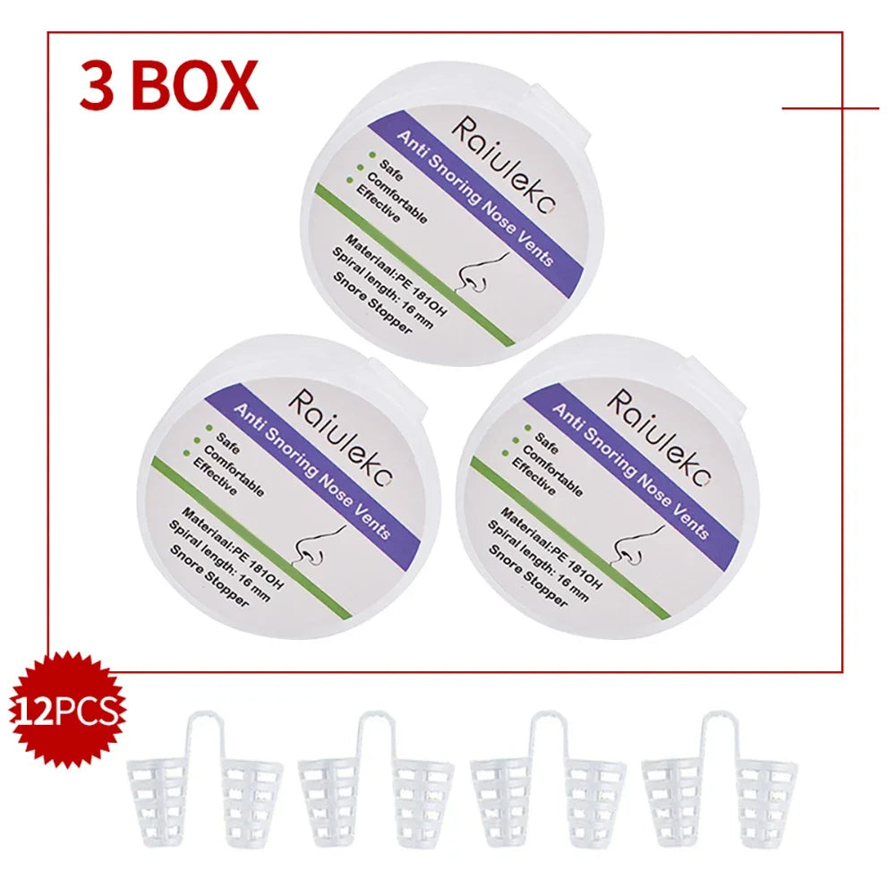 4/12Pcs Snore Stopper Anti Snoring Solution Clip Devices Nose Vents Relieves Smooth Nasal Dilators For Better Sleep Sleeping Aid