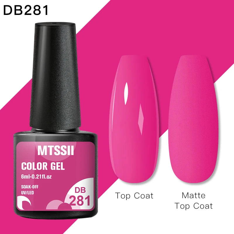 Mtssii 6ML Reflective Gel Nail Polish Shiny 14 Colors Semi-permanent UV Gel varnish Hybrid Nail Polish for Nail Art Manicure