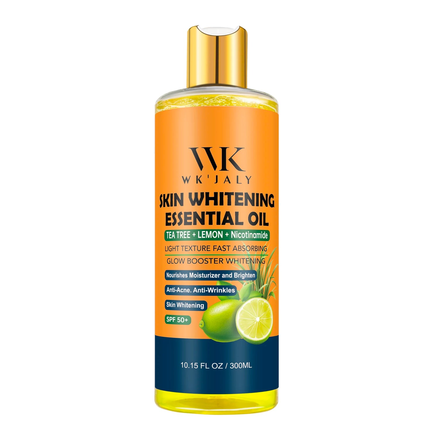 WK JALY Niacinamide Lightening Body Oil For All Skin, With Tea Tree, Lemon, Remove Acne, Fine Lines, Age Spot, Not Greasy, 300ml