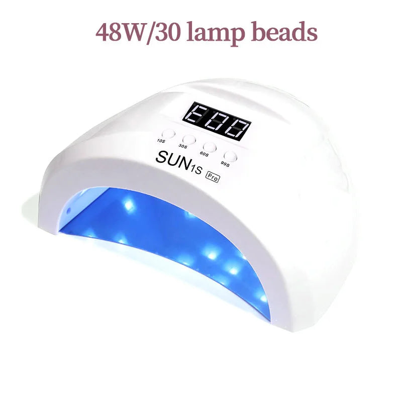LINMANDA Sun 1S 48W UV LED Lamp for Nail 30 LEDs with 4 Timer Settings Smart Nail Dryer Nail Art Tools for Home Manicure Salon