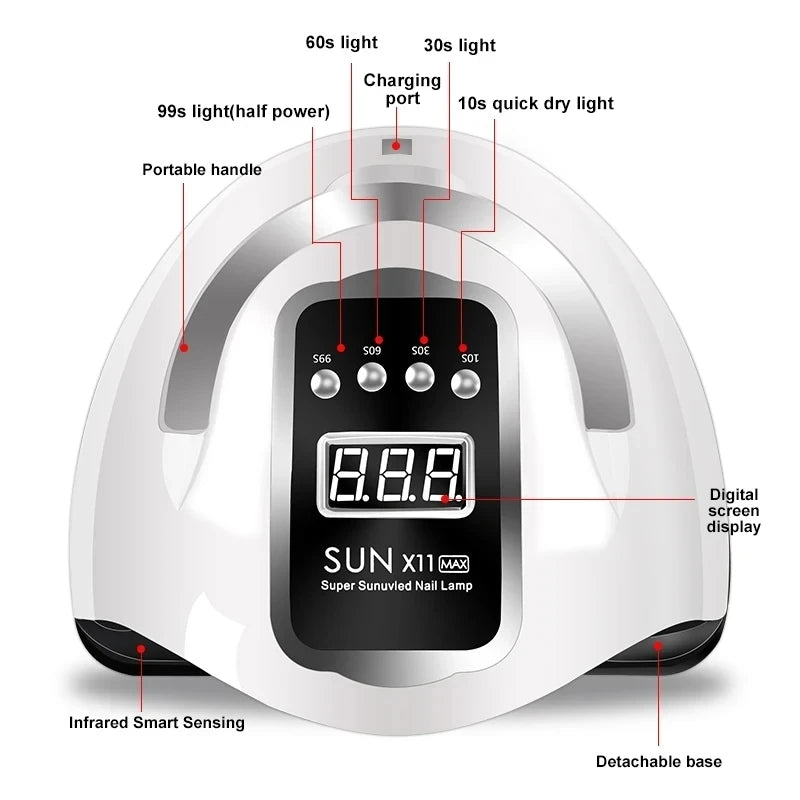 Nail Dryer LED Nail Lamp UV Light  For Curing All Gel Nail Polish With  LCD Display Motion Sensing Manicure Pedicure Salon Tools