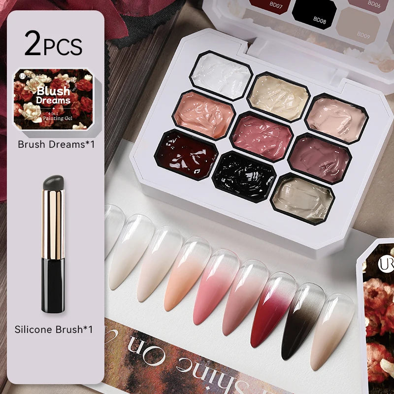 UR SUGAR 4IN1 Pat Ombre Gel Nail Polish Easy Gradient Painting Gel for DIY French Nail Manicure Solid UV Varnishes Paint Art Gel