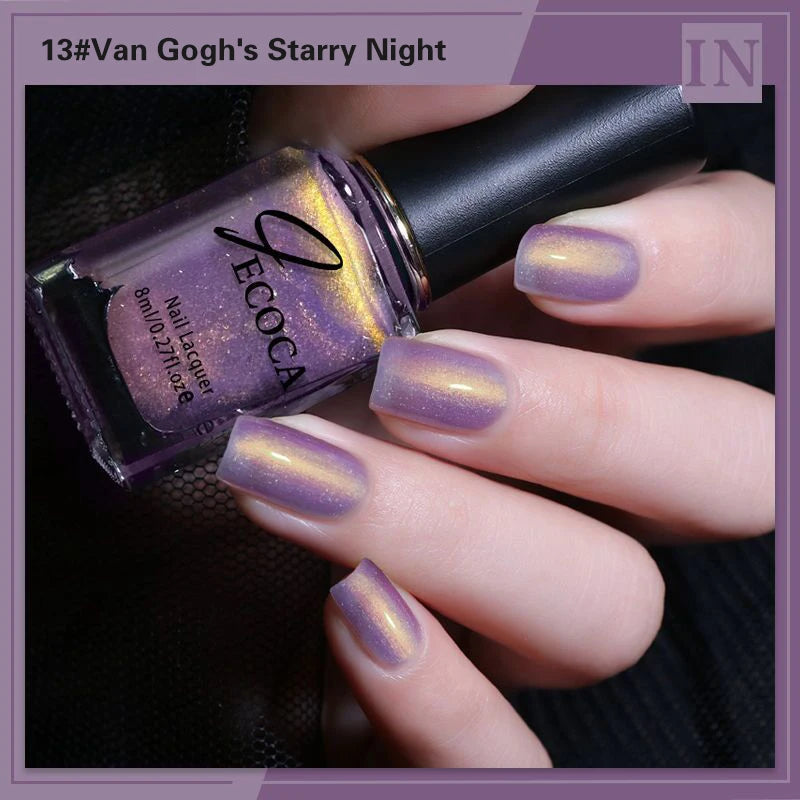 Laser Glitter Nail Polish Rainbow Nail Polish 8ml Laser Varnish Shining Glitter Nails 3-in-1 Water Based Nagel Nail Art Tools