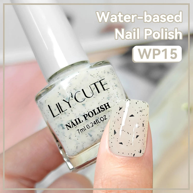 LILYCUTE 7ml Water-Based Nail Polish 40 Colors Long Lasting Quick Drying No Need of Lamp to Cure Nail Supplies For Nail Manicure