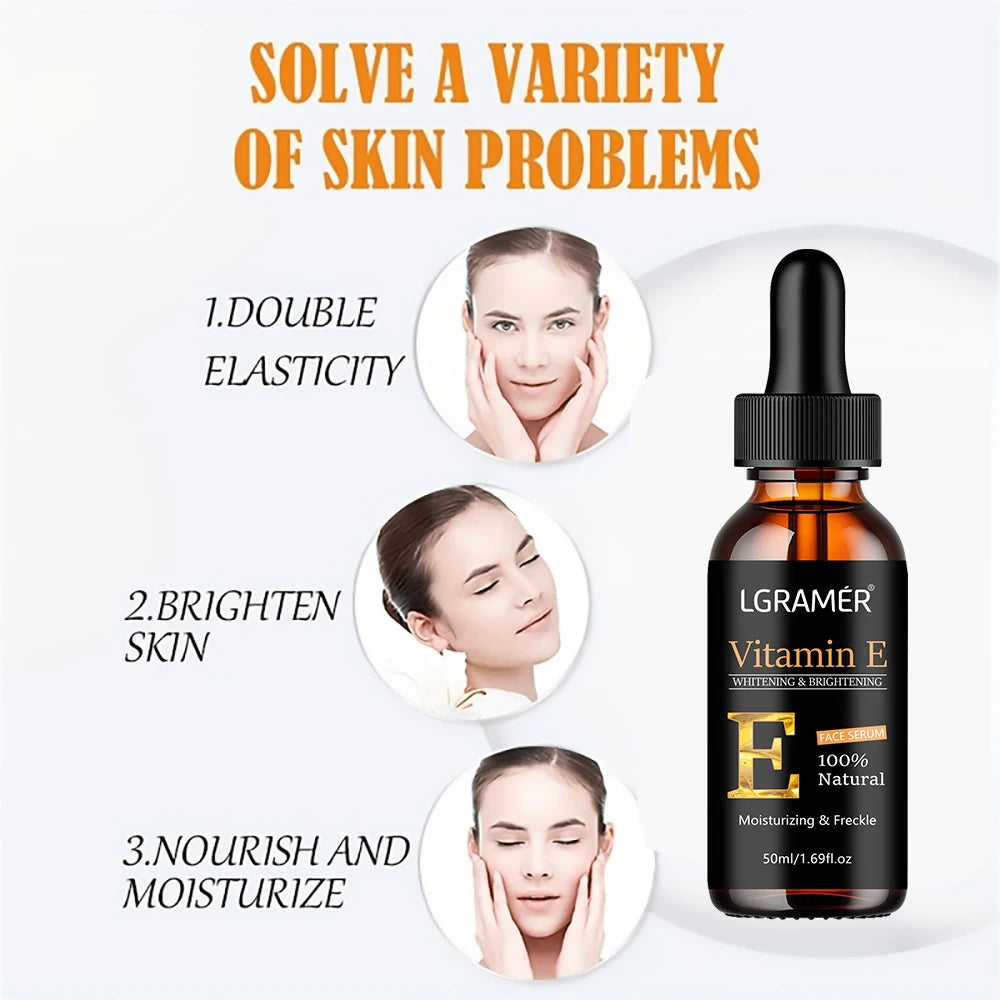 Vitamin E Face Serum Whitening Shrinking Pore Wrinkle Removing Blackspot Lightening Skin Care Essence Skin Care Product