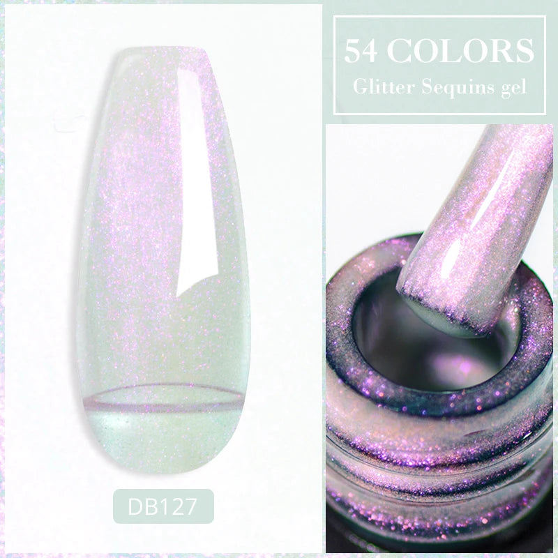 Mtssii 7ml Glitter Rubber Base Gel Polish Gold Sequins Pink White Base Gel Top Coat Soak Off UV LED Nail Art Varnish Manicure