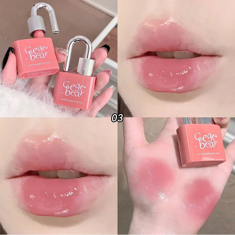 Gege Bear Lockheart Sweet Color Water-Gloss Lip Gloss-Vibrant Colors, Easy to Apply with Long-Lasting Hydration
