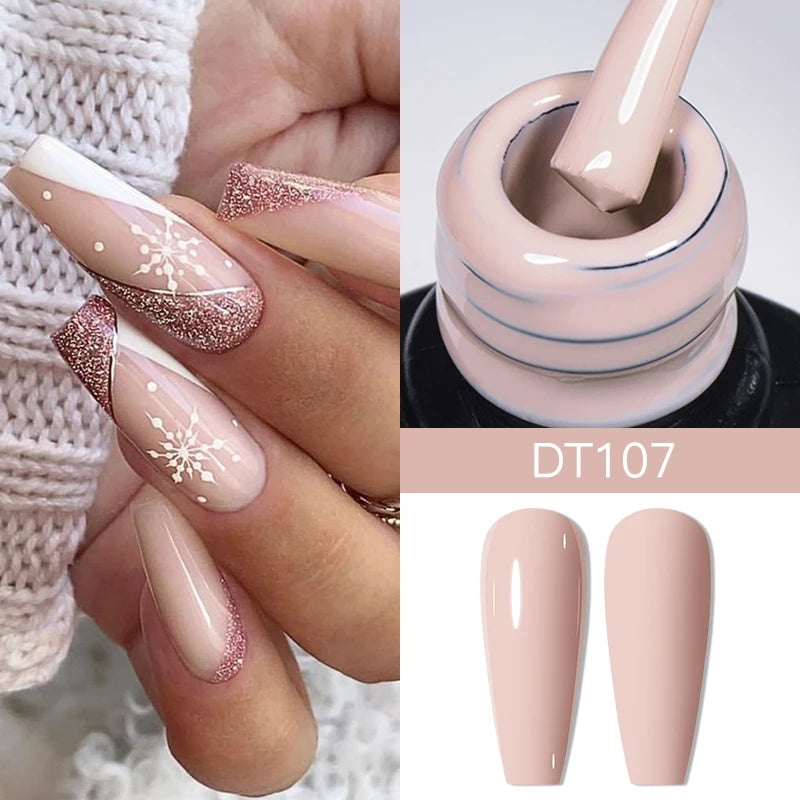 MEET ACROSS 7ml Black White Red Gel Nail Polish Glitter Semi Permanent Nail Supplies Gel Vernis for All-Season Nails Design