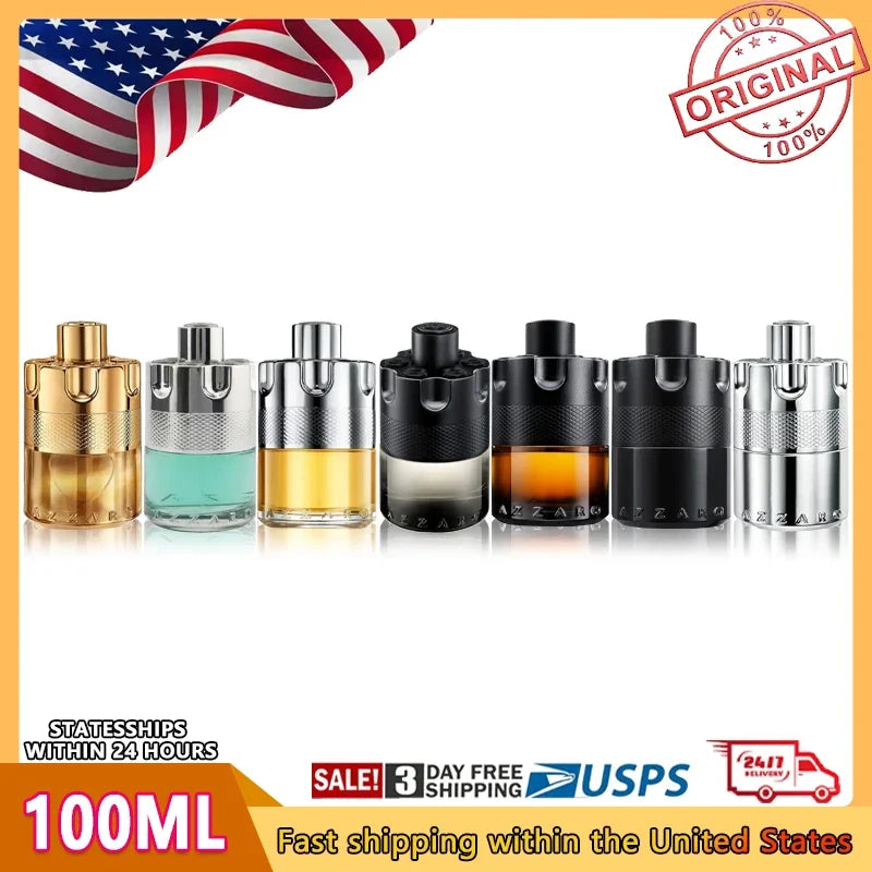 100ml Azzaro Wanted Series Eau De Parfum Spray French Original Luxury Perfumes Cologne for Men Pheromones Perfume Attract Women