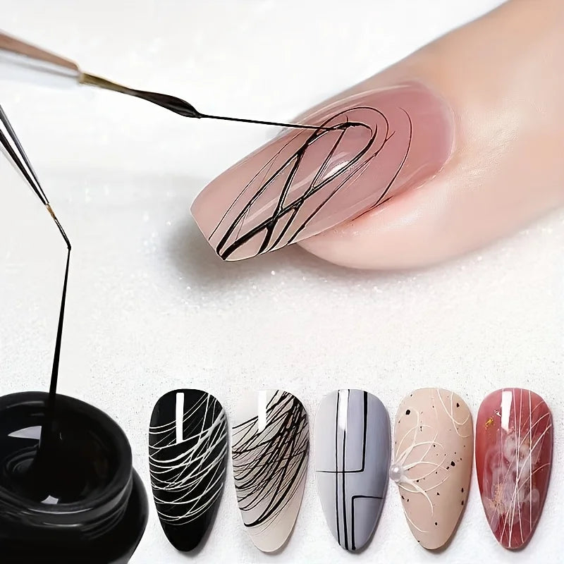Nail Art Elastic Gel Polish for Carving and Painting Designs, 4 Colors