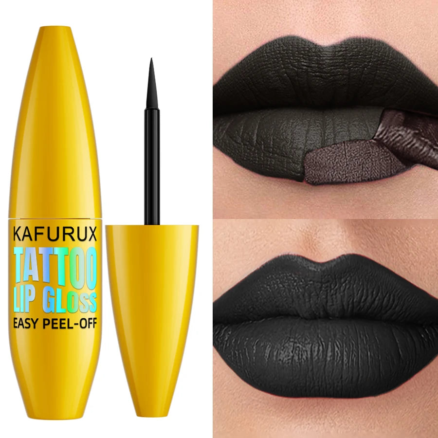Peel Off Black Brown Lip Stain Reveal Long Lasting Waterproof Matte Lip Tint Makeup Non-stick Cup Natural Cosmetics Gifts
