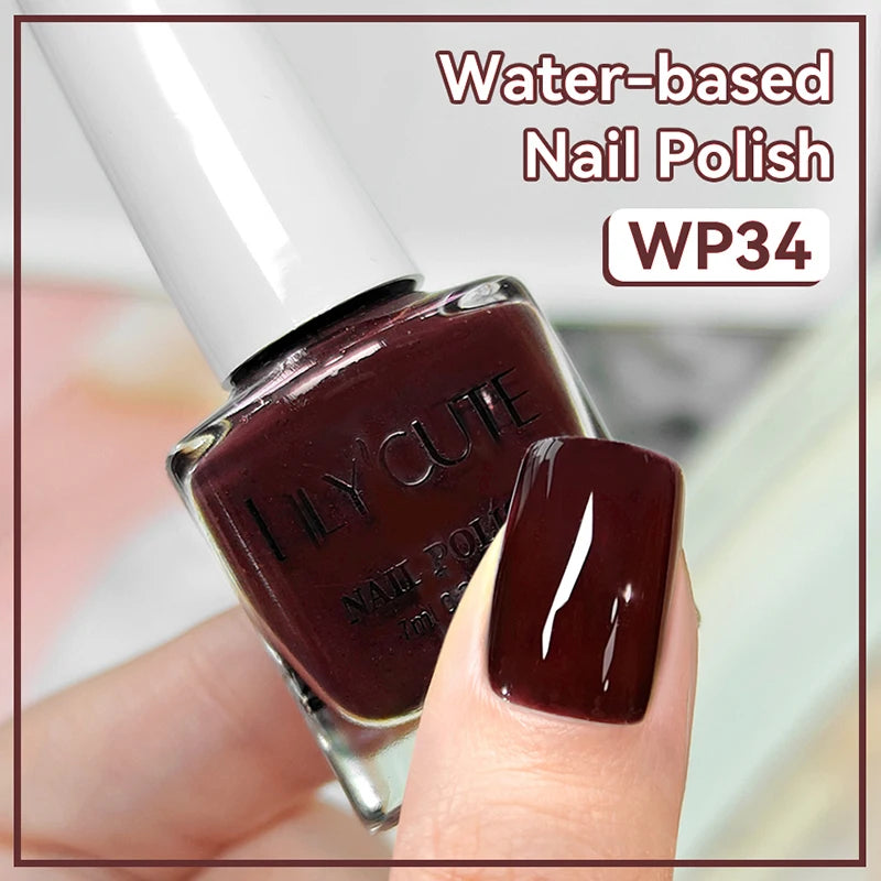 LILYCUTE 7ml Water-Based Nail Polish 40 Colors Long Lasting Quick Drying No Need of Lamp to Cure Nail Supplies For Nail Manicure