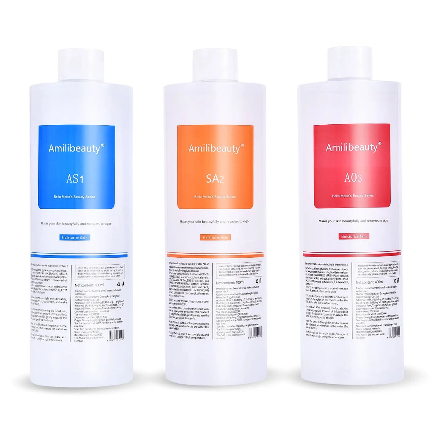 3pcs/Lot 1200ML Hydra Liquid Face Serum Facial Aqua Peel Solution AS1 SA2 AO3 For Beauty Machine SkinCare Deep Cleaning