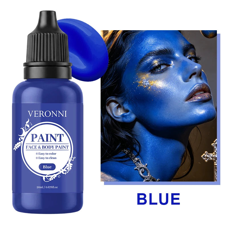 20ml Water Based Face Body Paint Single Bottle Safe Non-toxic For Halloween Party Cosplay Makeup Easy To Wash Off For Kids Adult