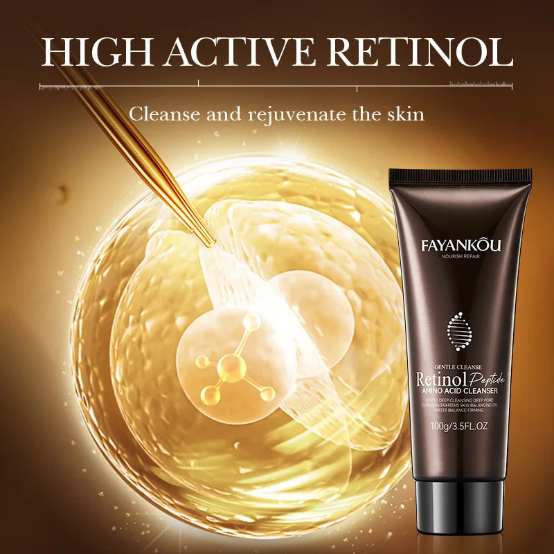 Retinol Facial Cleanser Moisturizing Face Wash Foam Anti-aging Whitening Cleaning Oil Control Facial Skin Care Products