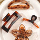 4Pcs Autumn Winter Burgundy Bow Square Flower Hair Claw Clips for Women MultiStyle Red Fashion Hair Accessories Headwear Hairpin