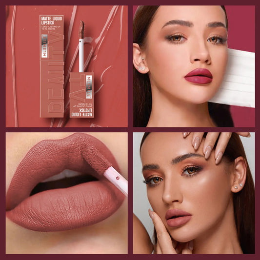 6 Colors Nude Matte Lip Gloss Waterproof Lasting Lipstick Nude Red Pink Velvet Liquid Lipsticks Makeup Cosmetic