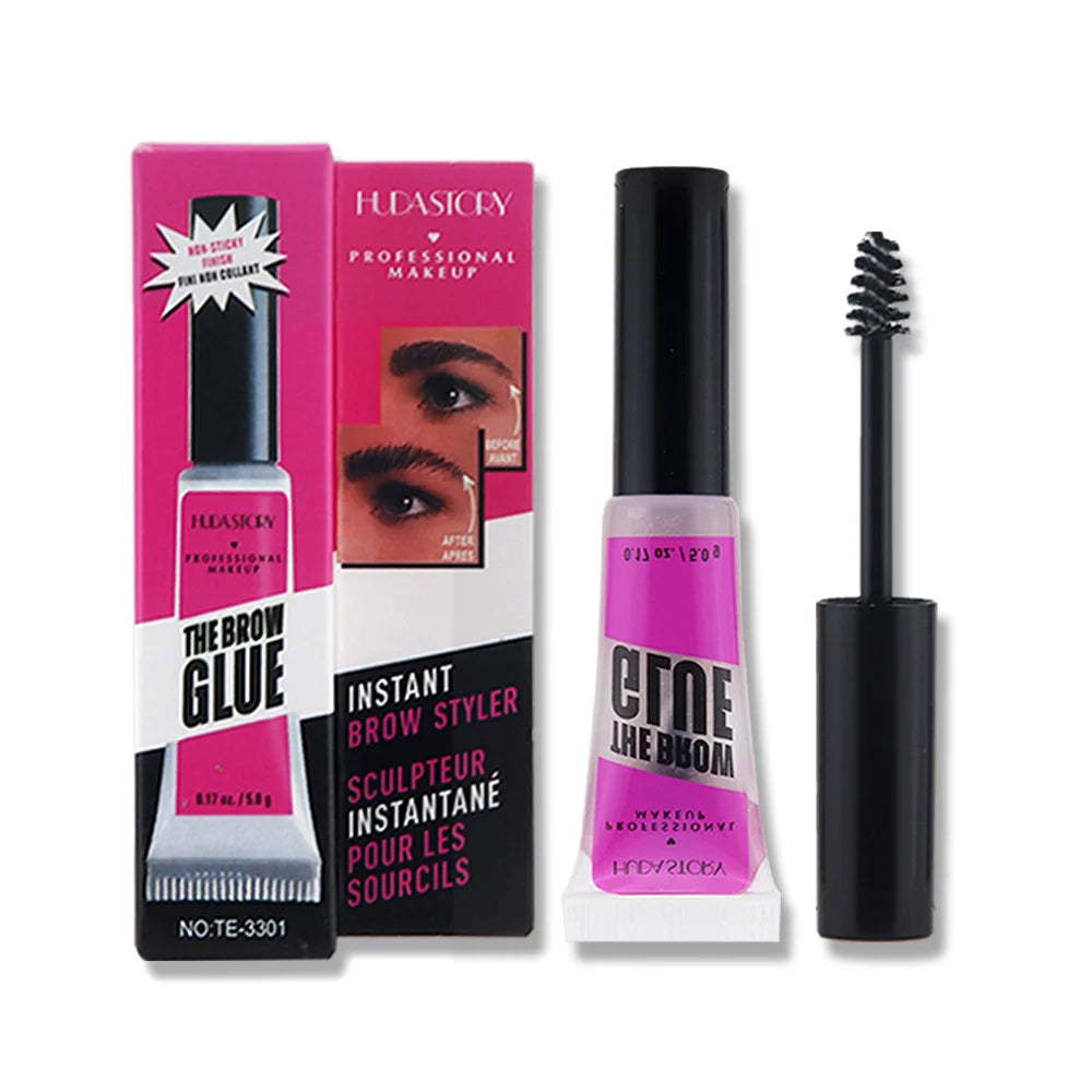 HUDA STORY Eyebrow Shaping Gel Transparent Waterproof Eyebrow Shaping Gel Natural Long Lasting 3D Eyebrow