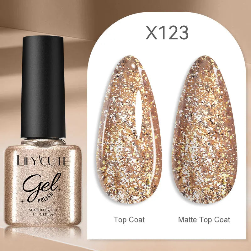 LILYCUTE 5ml Super Bright Silver Metallic Painting Liner Gel Nail Polish Drawing Stripe Graffiti Mirror Pull Line UV Gel Varnish