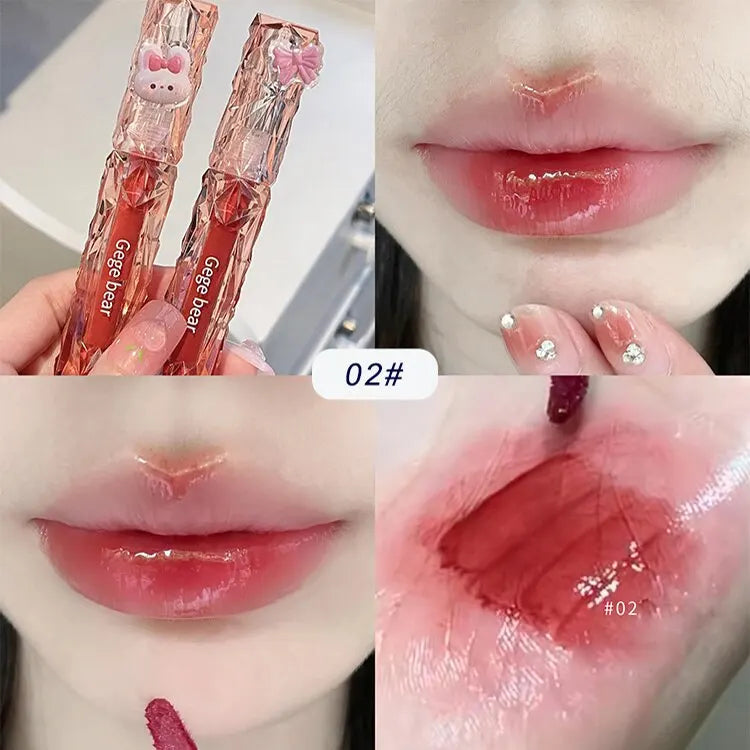 Gege Bear Crystal Mirror Water Lip Gloss – Hydrating, Ultra-Moisturizing, High Shine Glossy Lip Tint for Fuller Lips