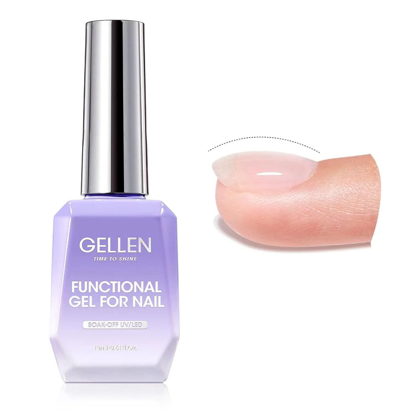 GELLEN Nail Gel Top Coat 18ML Large Bottle Ultra Gloss Superior Shiny Nails Polish Finish Long Lasting Glossy Manicure Art DIY