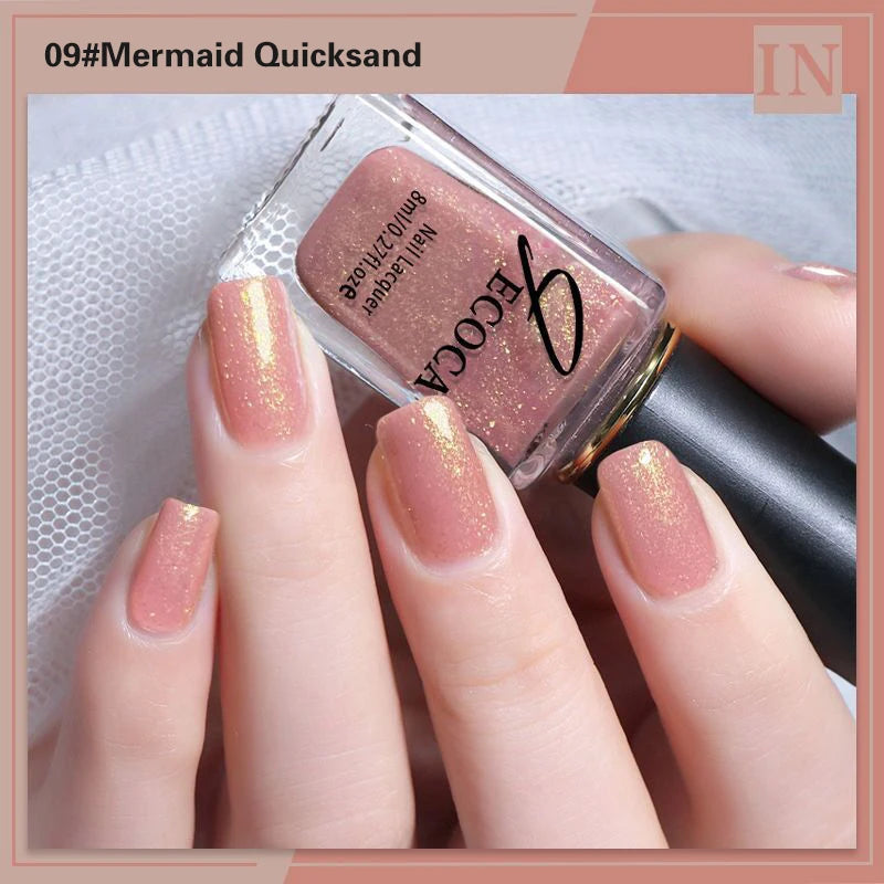 Laser Glitter Nail Polish Rainbow Nail Polish 8ml Laser Varnish Shining Glitter Nails 3-in-1 Water Based Nagel Nail Art Tools